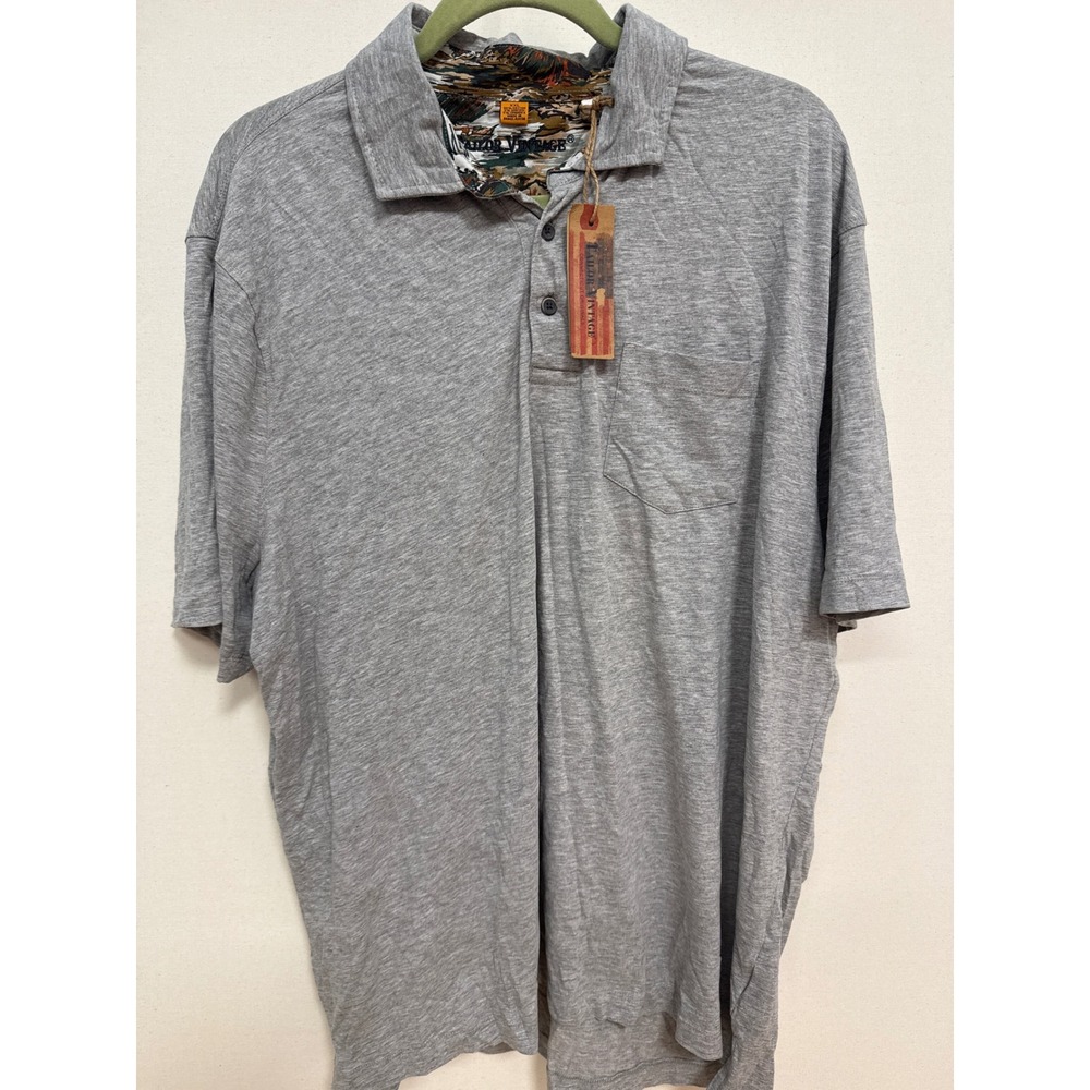 Tailor Vintage Mens XXL Gray Short Sleeve Polo Shirt Cotton Blend NWT